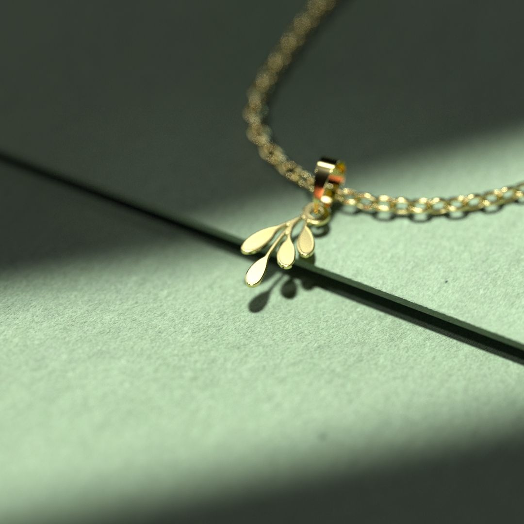 گردنبند طلا 18 عیار زنانه مدوپد مدل برگ کد N2-1-1290 -  - 3
