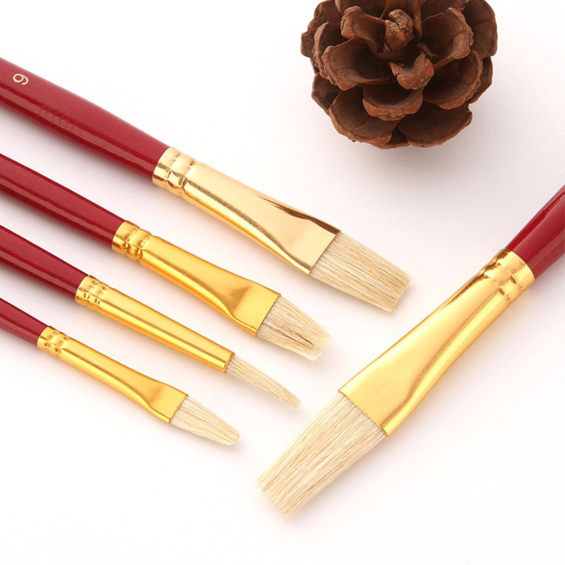 ست قلمو مو طبیعی مدل کیف دار کد Hog Bristle مجموعه 10 عددی