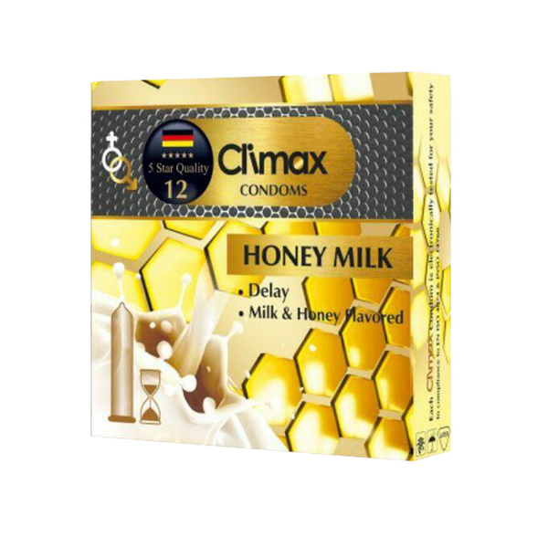 کاندوم کلایمکس مدل 12 honey milk بسته 3 عددی