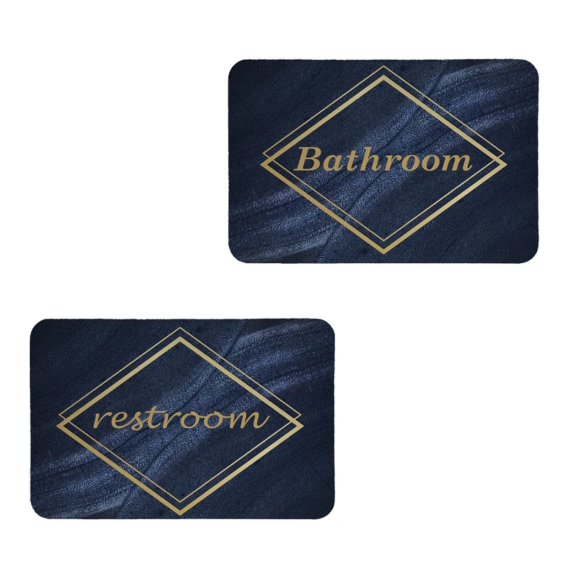   پادری طرح  Restroom & Bathroom کد 8405 سایز 80x50 سانتی متر مجموعه دو عددی