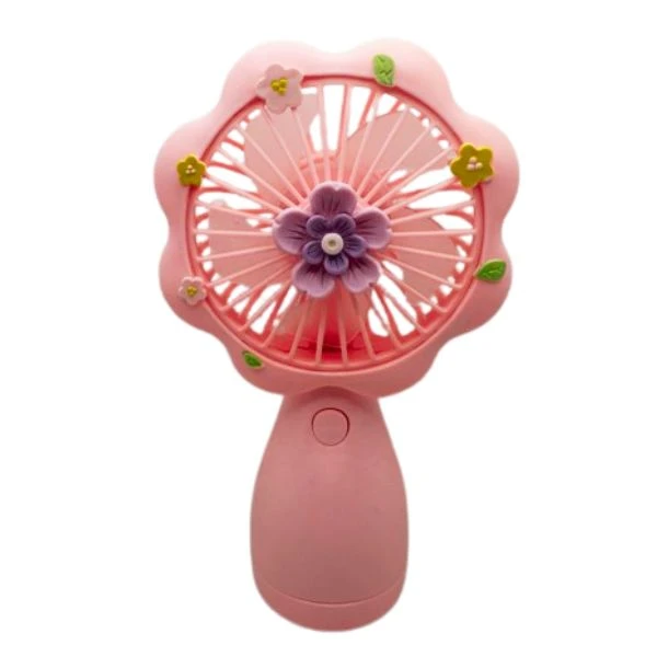 پنکه شارژی مدل همراه ZB096A طرح گل ظرفیت 250 میلی آمپر بر ساعت