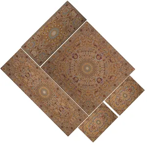 ست پنج تکه ترمه عدل کشمیر طرح باغ بهشت b5