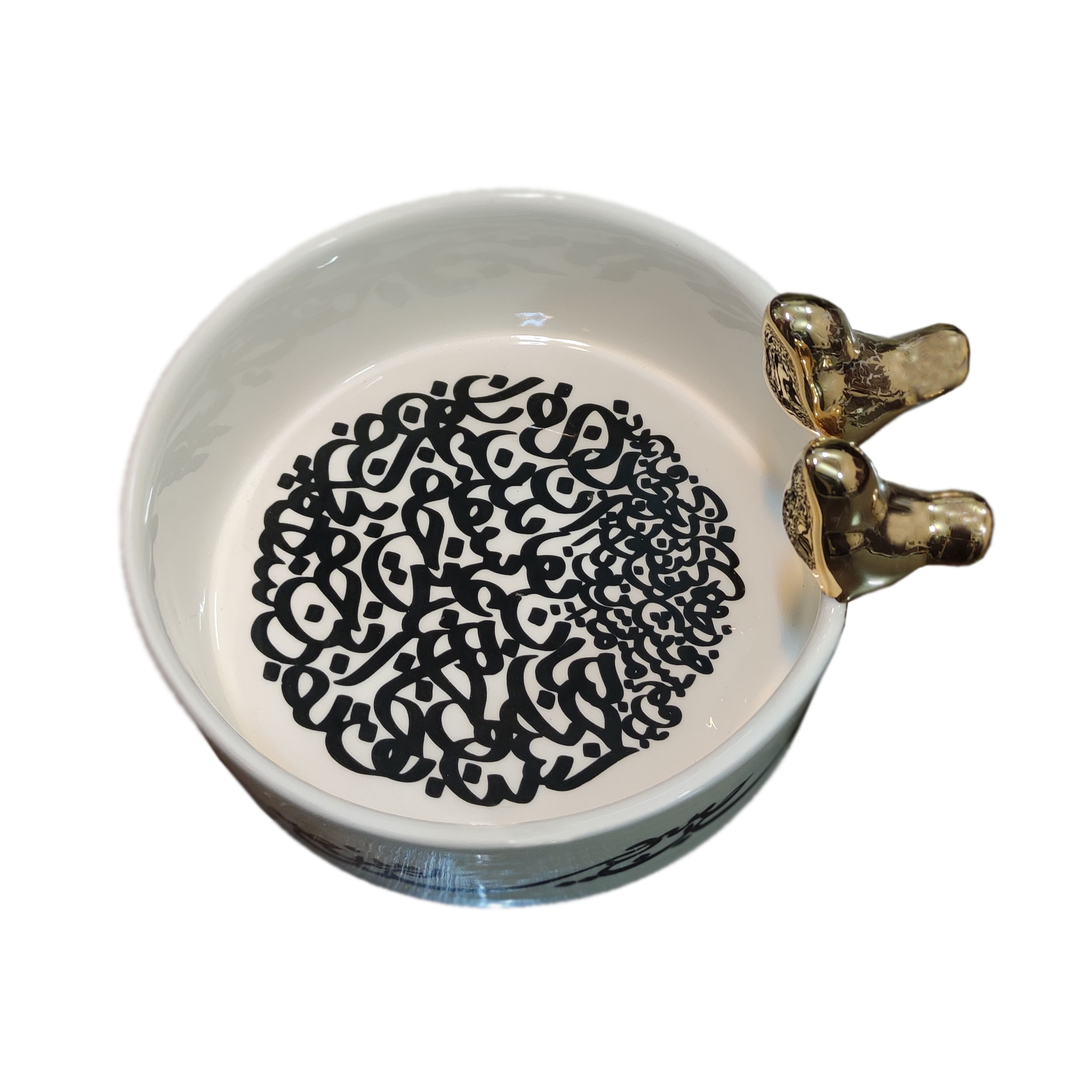 شکلات خوری سرامیکی طرح سیاه مشق مدل دو پرنده