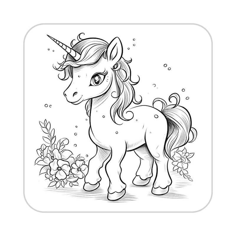 زیر لیوانی کاکتی طرح اسب تک شاخ و یونیکورن مدل mp29738