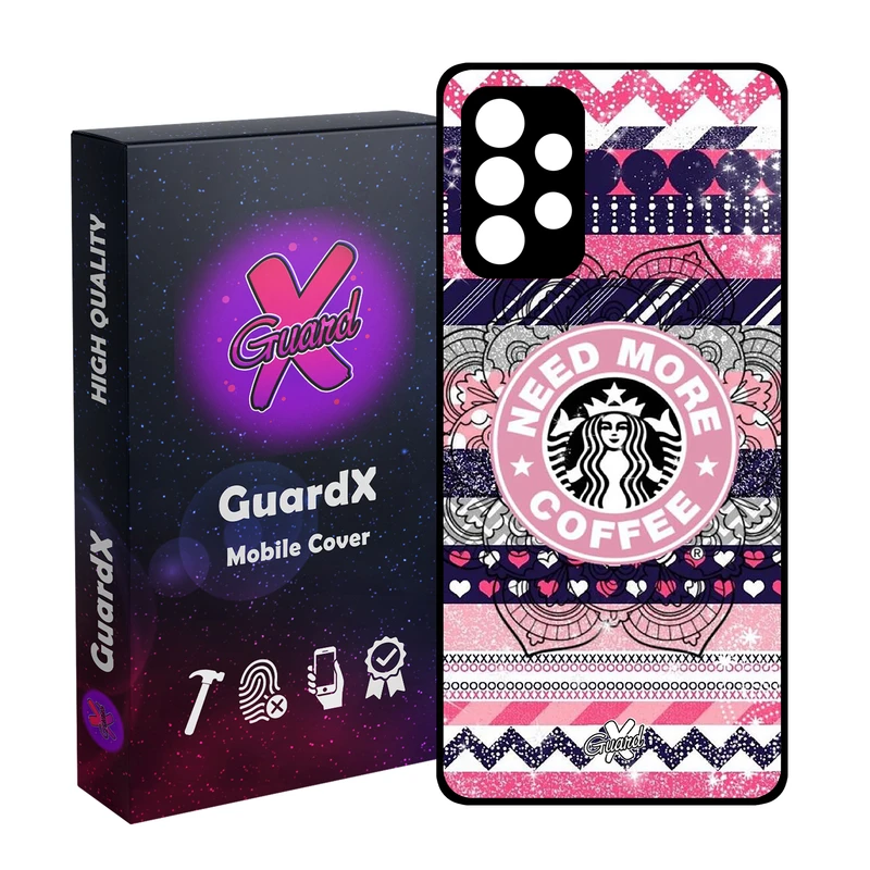 کاور گارد ایکس طرح Starbucks مدل Glass10070 مناسب برای گوشی موبایل سامسونگ Galaxy A32 4G