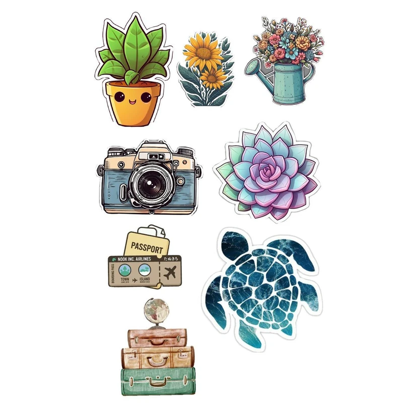 استیکر لپ تاپ و موبایل مدل حس خوب زندگی مجموعه 8 عددی  