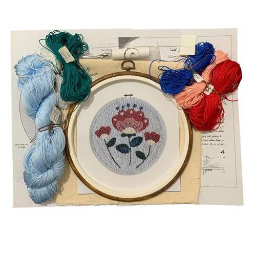 بسته آموزش گلدوزی طرح حلقه گلدار مجموعه 12 عددی