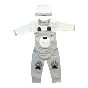 ست 3 تکه لباس نوزادی مدل تدی کد 3573