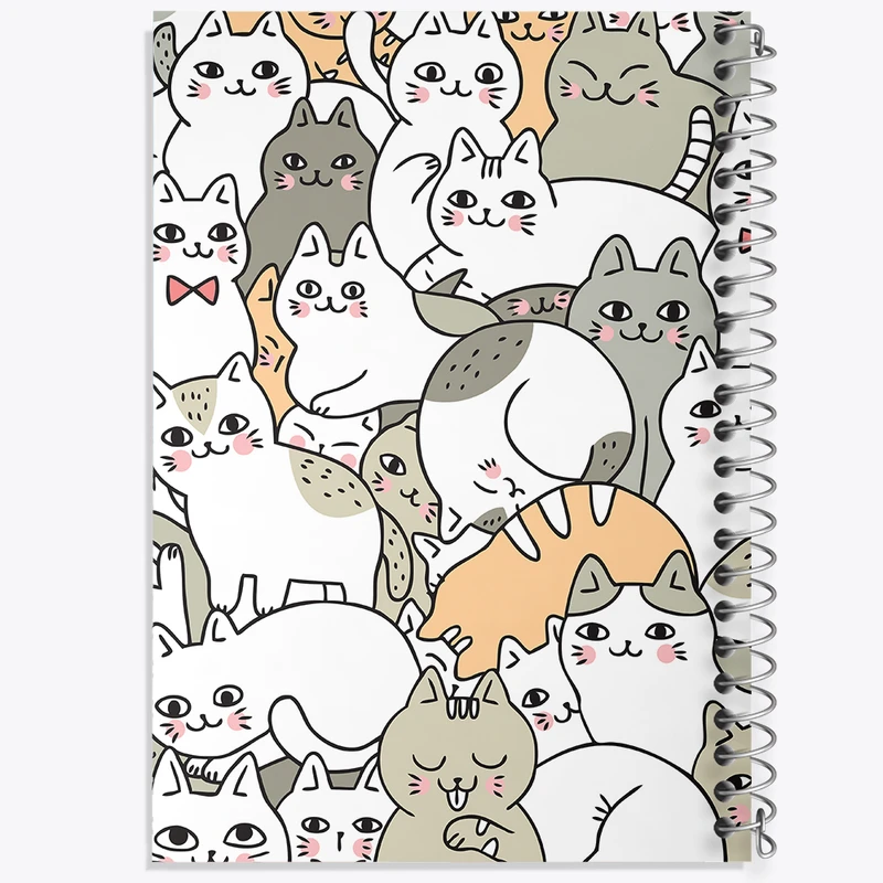 دفتر شطرنجی 50 برگ خندالو مدل گربه بامزه کد N306