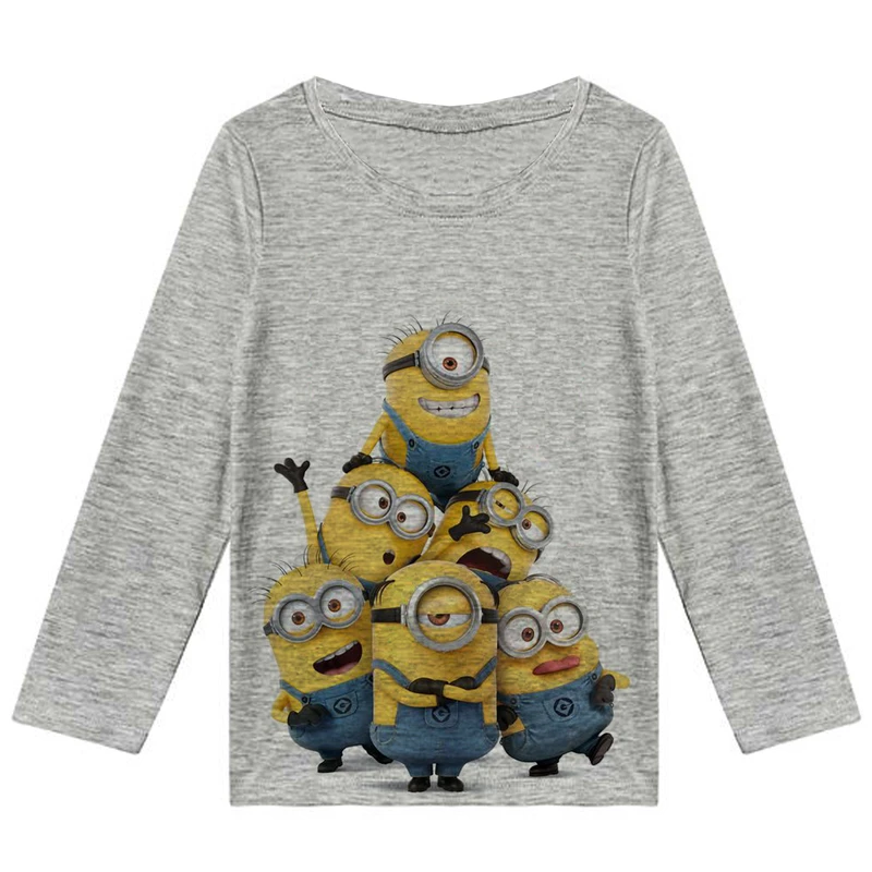 تی شرت آستین بلند پسرانه مدل مینیون کد F118