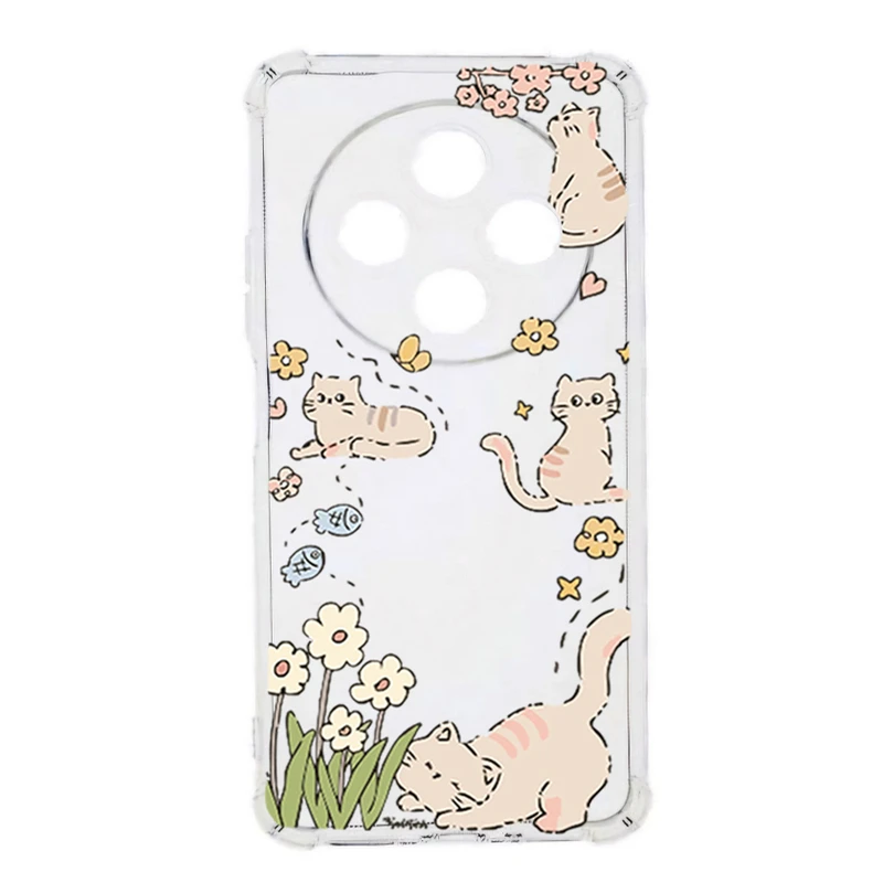 کاور طرح Cat & Flowers مناسب برای گوشی موبایل شیائومی Redmi 14C / Poco C75