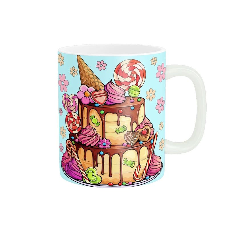 ماگ پادآفرین مدل فانتزی طرح شیرینی کیک خوشمزه کد p9998