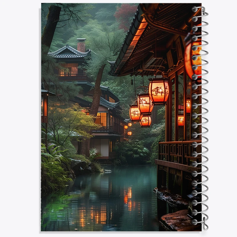 دفتر مشق 100 برگ خندالو طرح خانه ی ژاپنی کد F5917