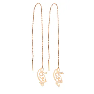 گوشواره طلا 18 عیار زنانه کرابو طرح جانی و دلی مدل Kr5052