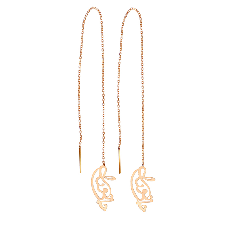 گوشواره طلا 18 عیار زنانه کرابو طرح جانی و دلی مدل Kr5052