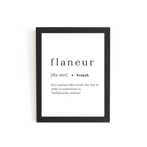 تابلو مدل کلمه flaneur طرح دیکشنری فرانسوی