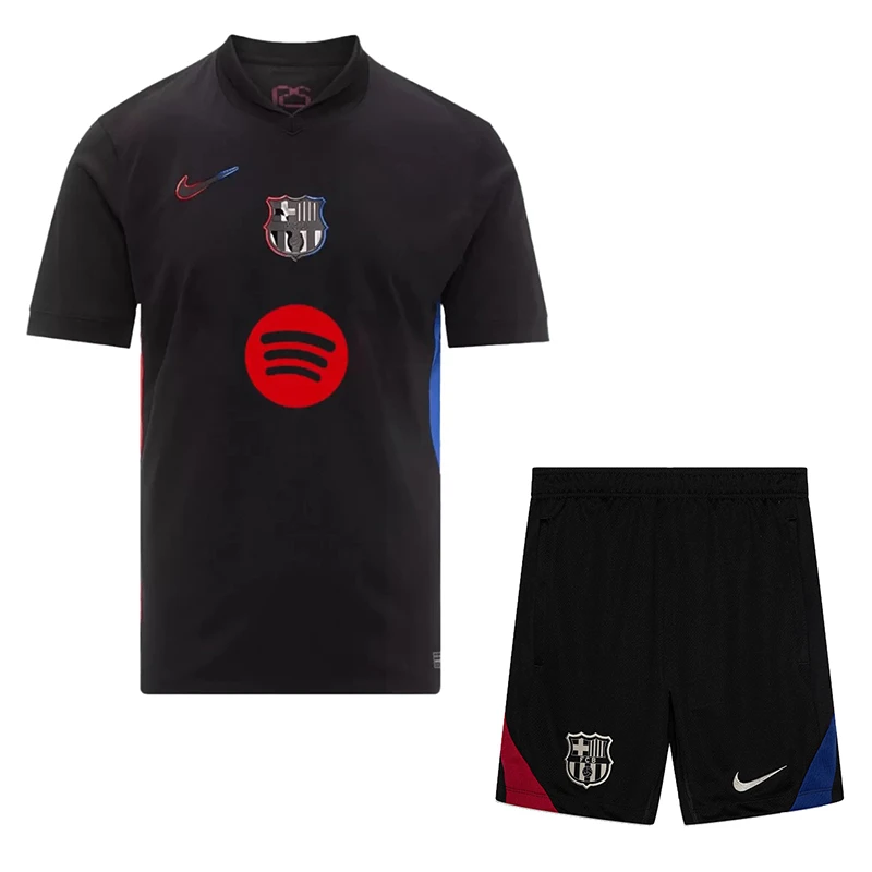 ست تی شرت و شلوارک ورزشی پسرانه مدل بارسلونا Away 2025