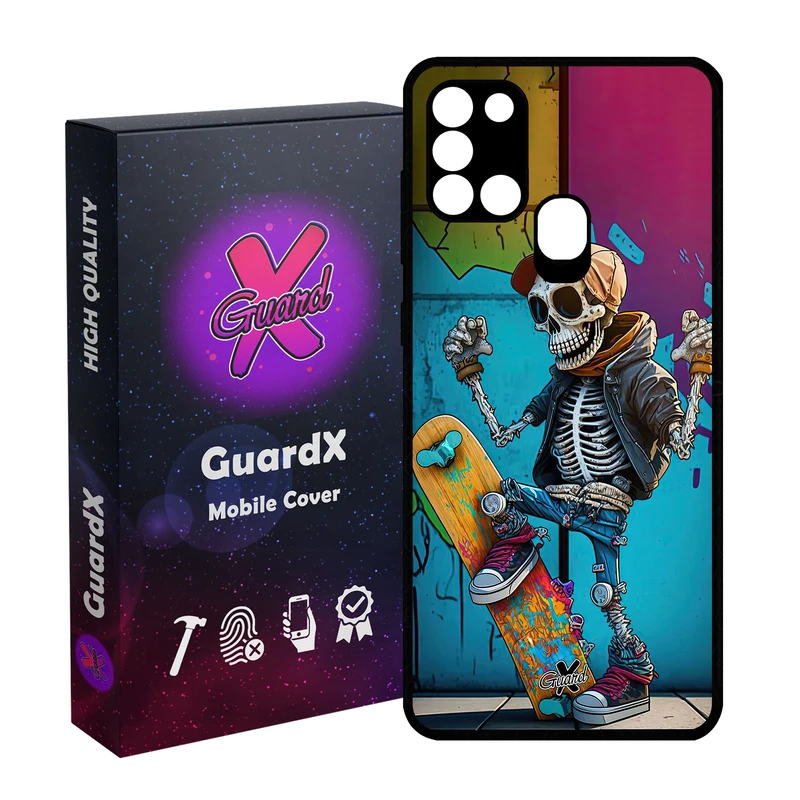 کاور گارد ایکس طرح اسکلت مدل Glass10603 مناسب برای گوشی موبایل سامسونگ Galaxy A21s