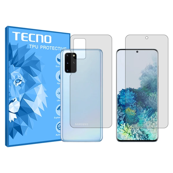 محافظ صفحه نمایش شفاف تکنو مدل HyGEL مناسب برای گوشی موبایل سامسونگ Galaxy S20 Plus 5G به همراه محافظ پشت گوشی 