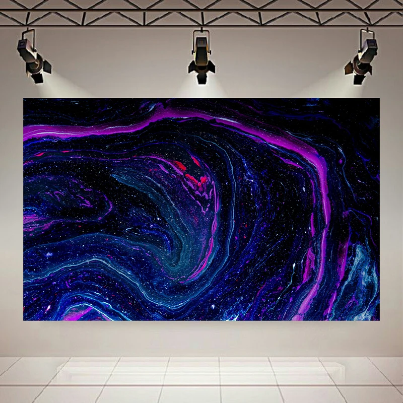 تابلو بوم طرح بلک لایت کهکشان بنفش کد AR30747