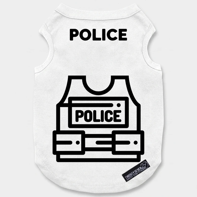 لباس سگ و گربه 27 طرح Waistcoat Police سایز XL