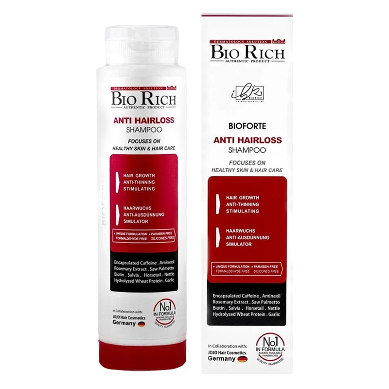 شامپو تقویتکننده و ضد ریزش مو بایوریچ مدل ANTI HAIR LOSS حجم ۲۵۰ میلیلیتر