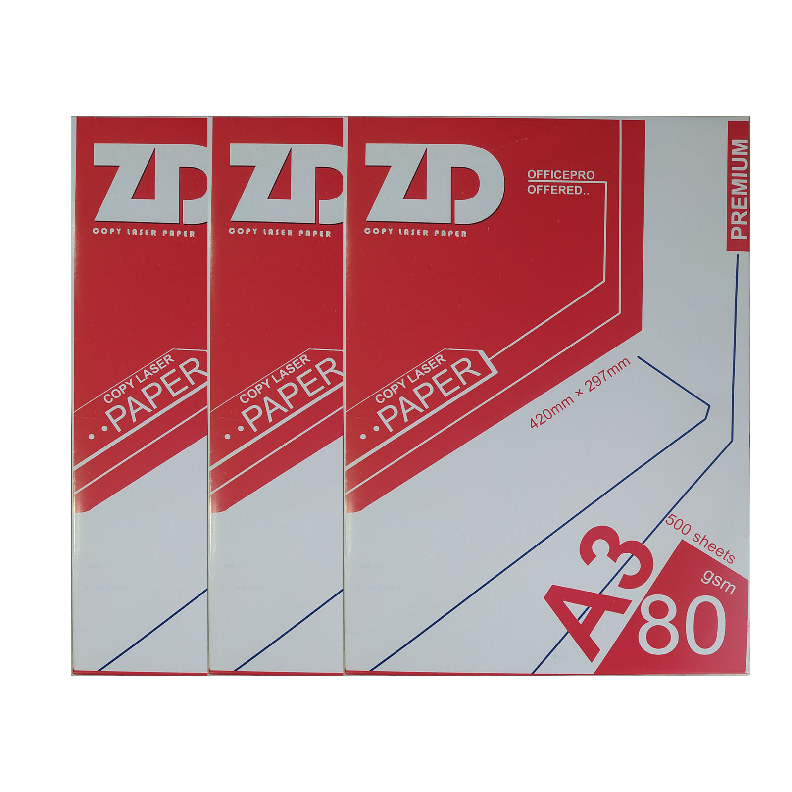 کاغذ A3 مدل ZD بسته 1500 عددی