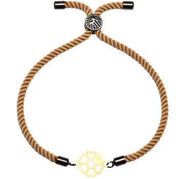 دستبند طلا 18 عیار زنانه کرابو طرح گل و قلب مدل Kr1606