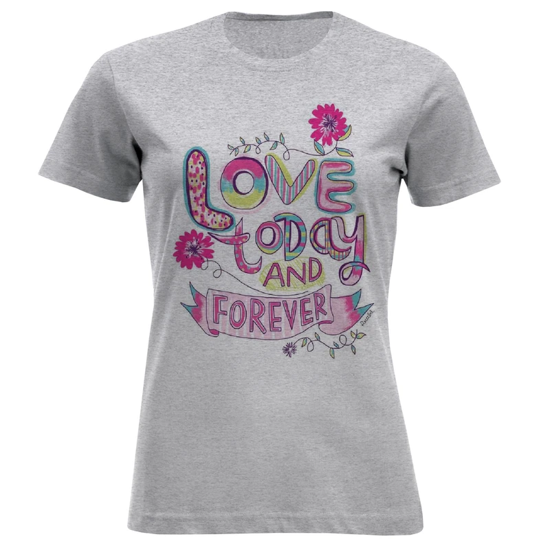 تی شرت آستین کوتاه زنانه مدل love for ever F1009