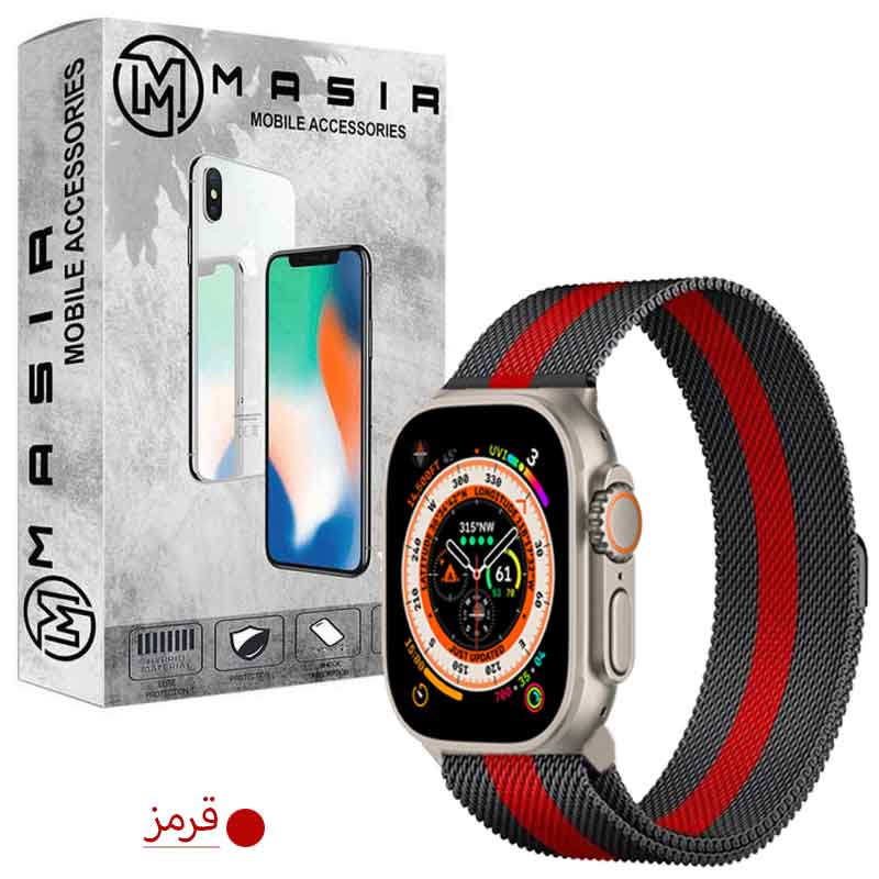 بند مسیر مدل میلانس مناسب برای اپل واچ سری 1/2/3/4/5/6/7/8/ SE/ Ultra سایز 42/44/45/49 میلی متری