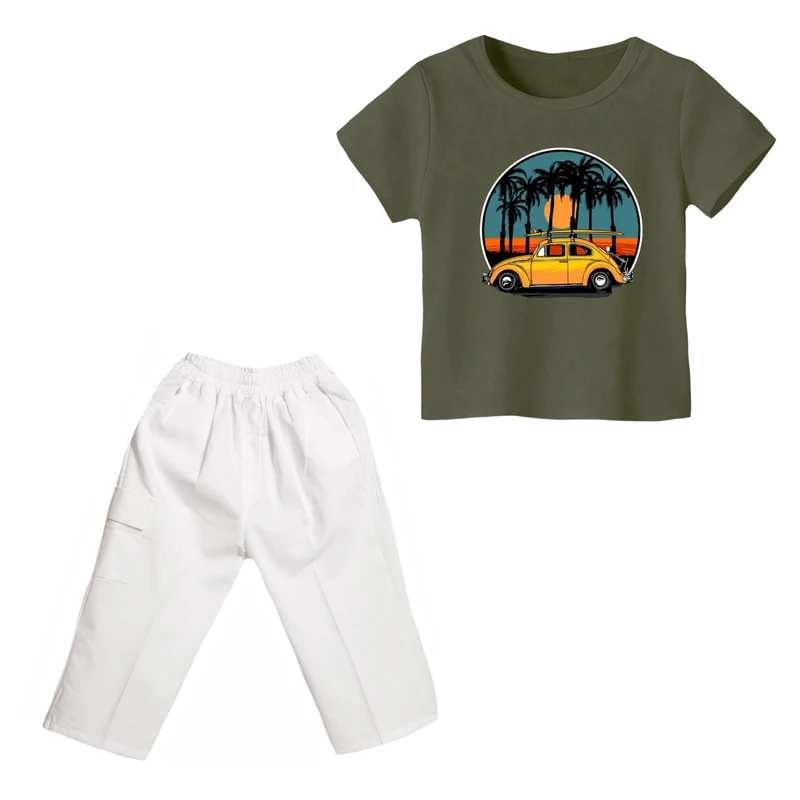 ست تی شرت و شلوارک پسرانه مدل فولوکس کد 1