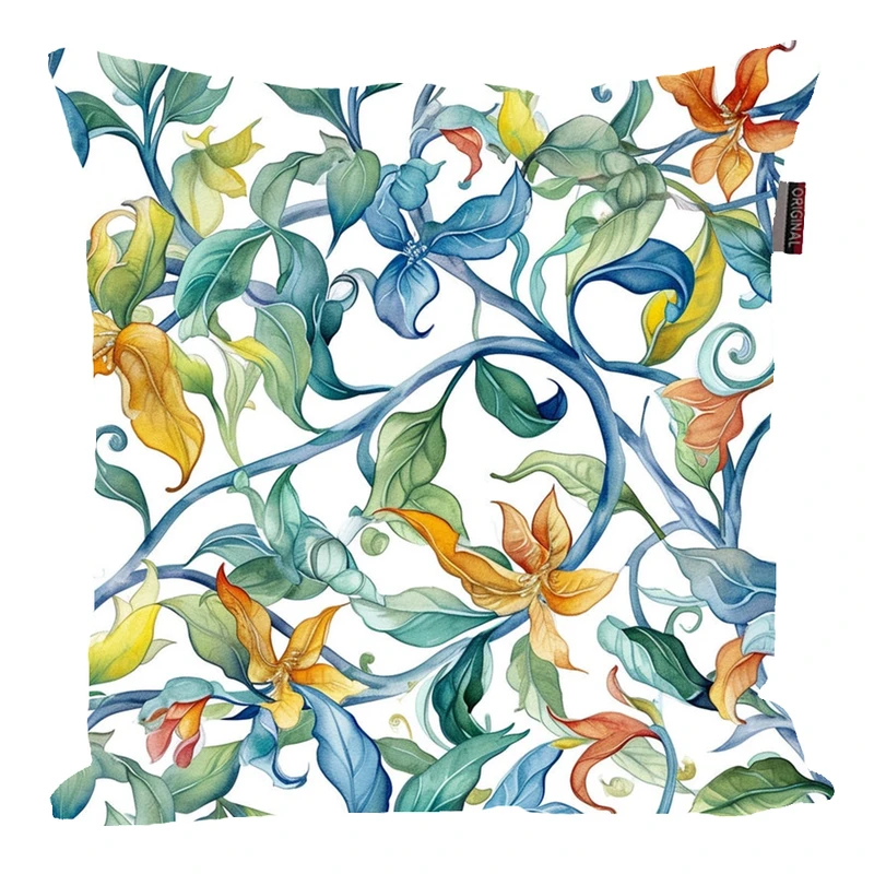 کوسن پاد آفرین مدل فانتزی طرح گل و برگ کد PK40606