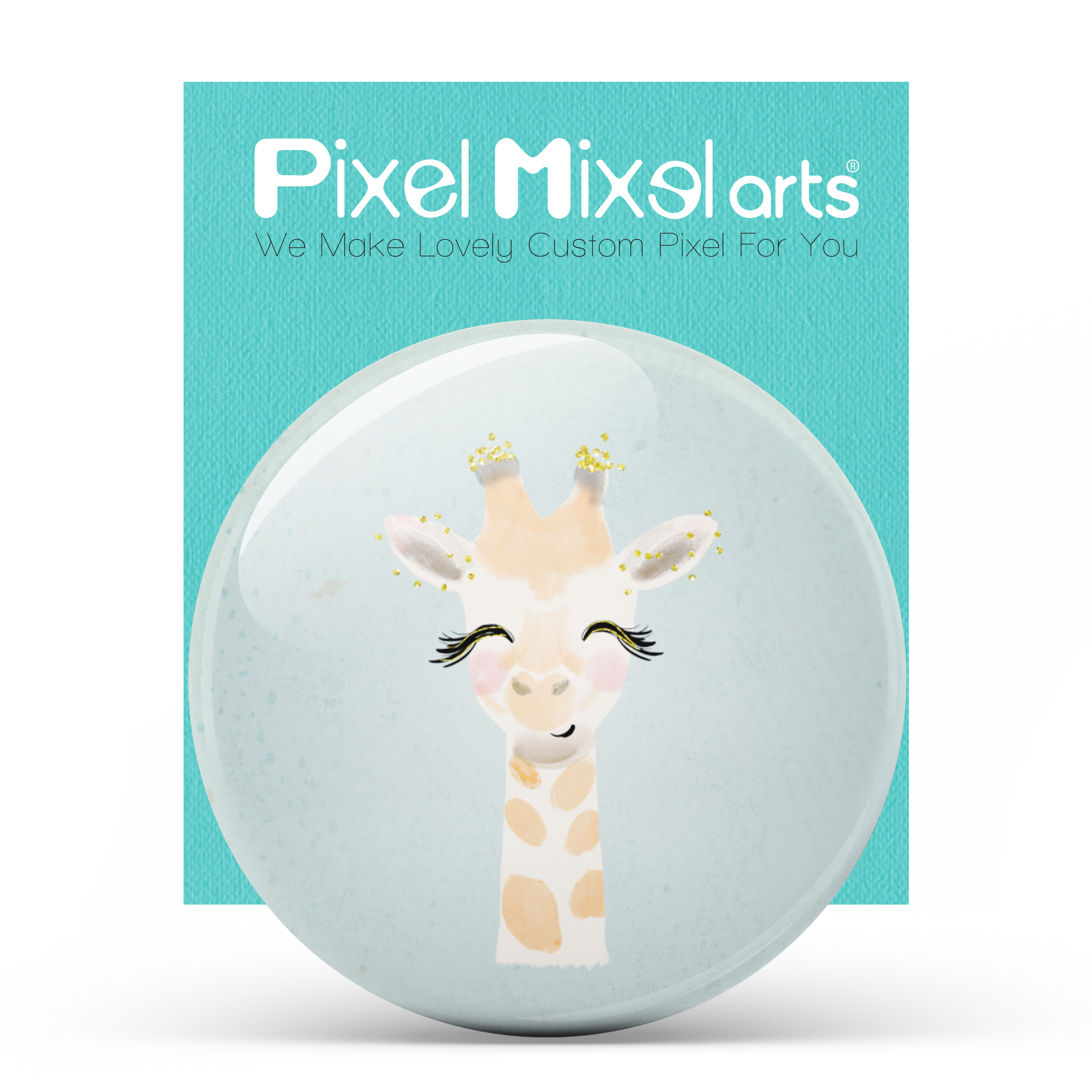 آینه جیبی پیکسل میکسل طرح فانتزی مدل 50PM-ANOT029