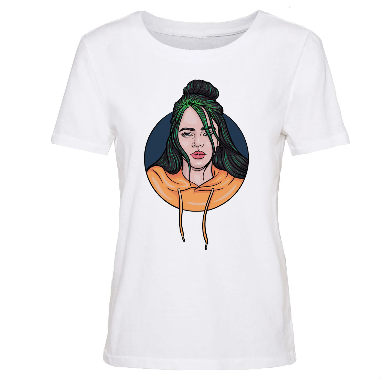 تی شرت آستین کوتاه زنانه مدل بیلی کد J375 رنگ سفید