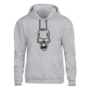 هودی مردانه مدل جمجمه کد 36 Z رنگ طوسی