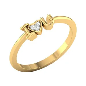 انگشتر طلا 18 عیار زنانه قیراط طرح I Love You کد GH6231