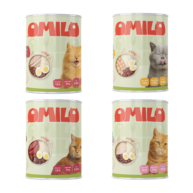 کنسرو غذای گربه اومیلو مدل پک چانک وزن ۴۰۰ گرم بسته ۴ عددی