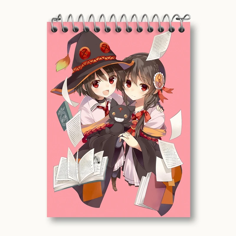 دفتر یادداشت 50 برگ خندالو مدل یون یون و مگومین انیمه کونوسوبا Konosuba کد 27330