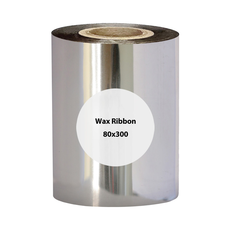 ریبون پرینتر لیبل زن مدل WAX 80mm x 300m بسته 12 عددی