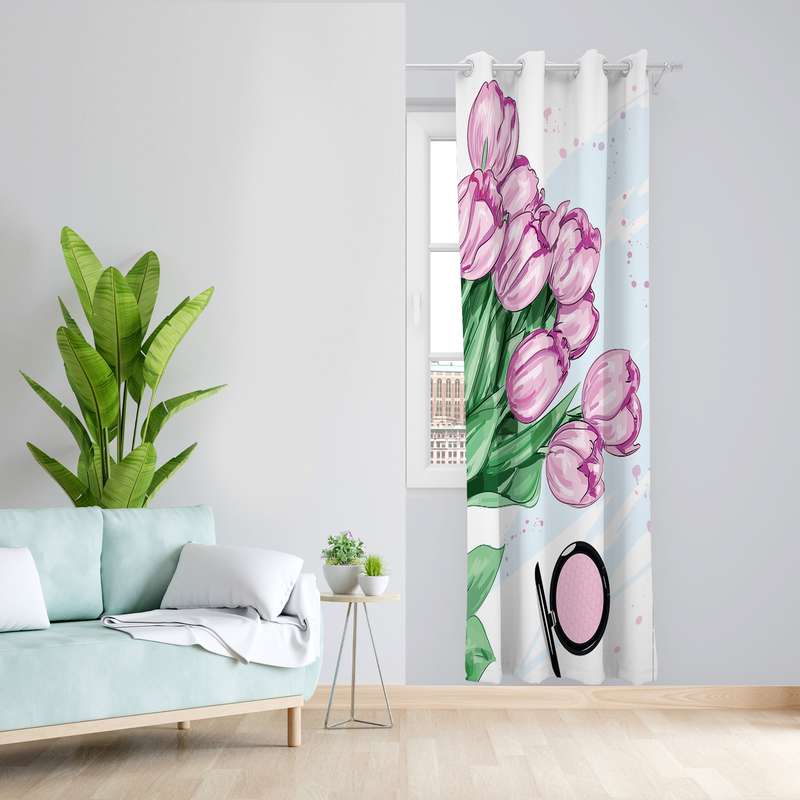 پرده طرح گل مدل مخمل پانچی کد L 671 Z سایز 140x200 سانتی متر