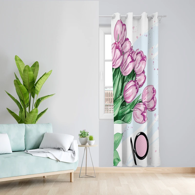 پرده طرح گل مدل مخمل پانچی کد L 671 Z سایز 140x200 سانتی متر
