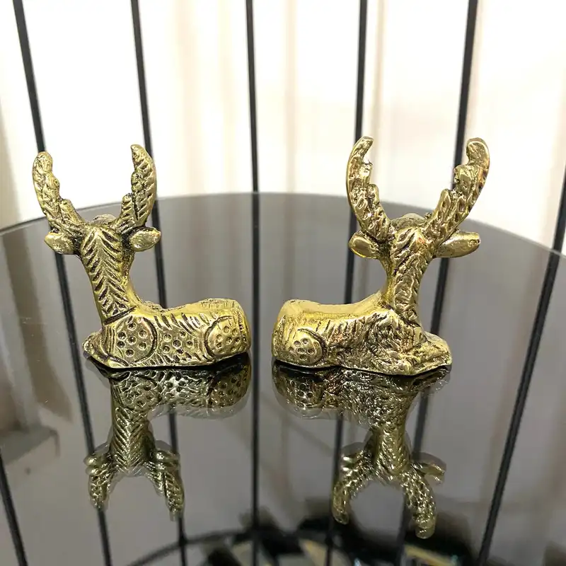 دکوری برنجی مدل گوزن102261 مجموعه 2 عددی