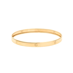 دستبند النگویی طلا کم اجرت 18 عیار زنانه ماوی گالری مدل کارتیه لاو آینه ای