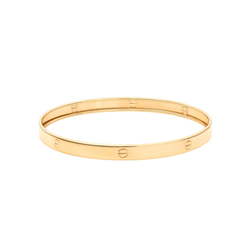 دستبند النگویی طلا کم اجرت 18 عیار زنانه ماوی گالری مدل کارتیه لاو آینه ای