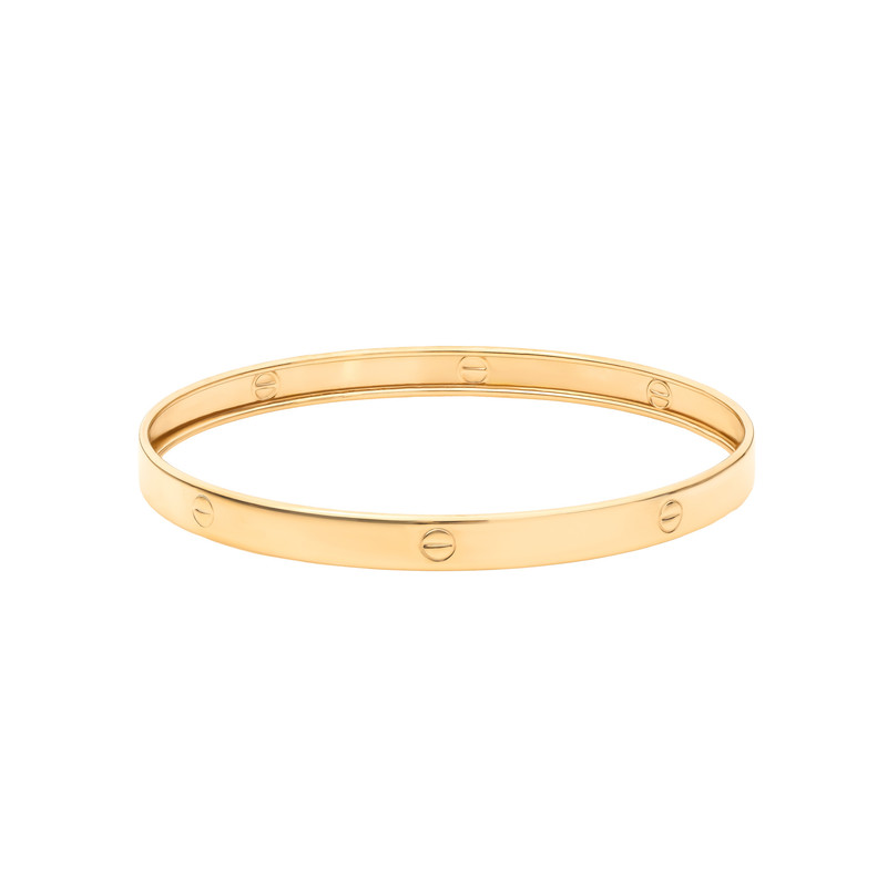 دستبند النگویی طلا کم اجرت 18 عیار زنانه ماوی گالری مدل کارتیه لاو آینه ای