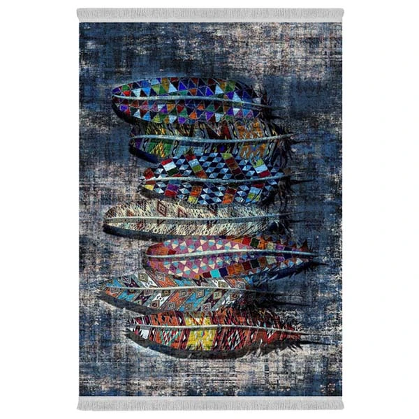 فرش پارچه‌ای دفه مدل فرشینه هازان مخمل طرح فانتزی کد 3109