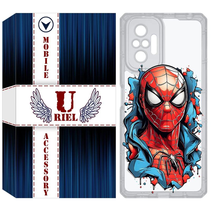 کاور یوریل قاب مدل Clear کد 34 طرح اسپایدرمن مناسب برای گوشی موبایل شیائومی Redmi Note 10 Pro / Note 10 Pro Max