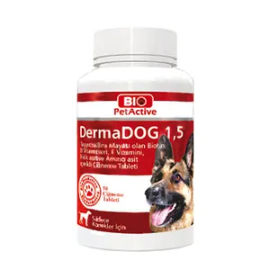 قرص مکمل سگ بایو پت اکتیو مدل DermaDOG 1.5 وزن 75 گرم
