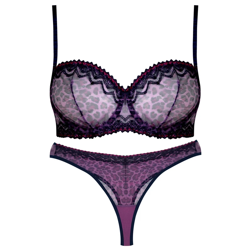 ست شورت و سوتین زنانه برتا مدل فنردار پلنگی کد 5100-2420-BP