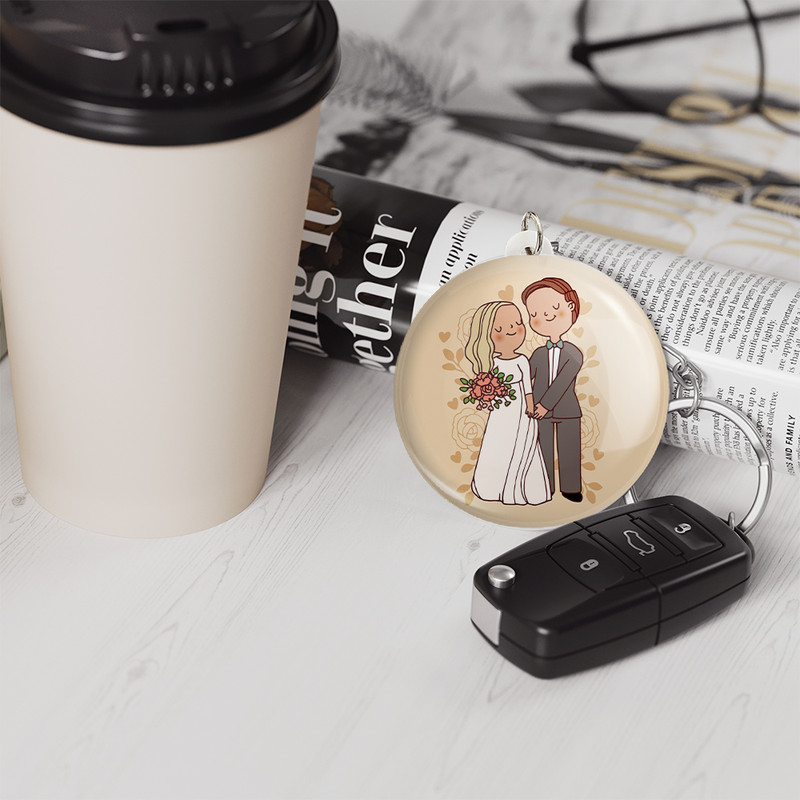 جاکلیدی خندالو مدل عروس و داماد کد 29622 جاکلیدی خندالو مدل عروس و داماد کد 29622